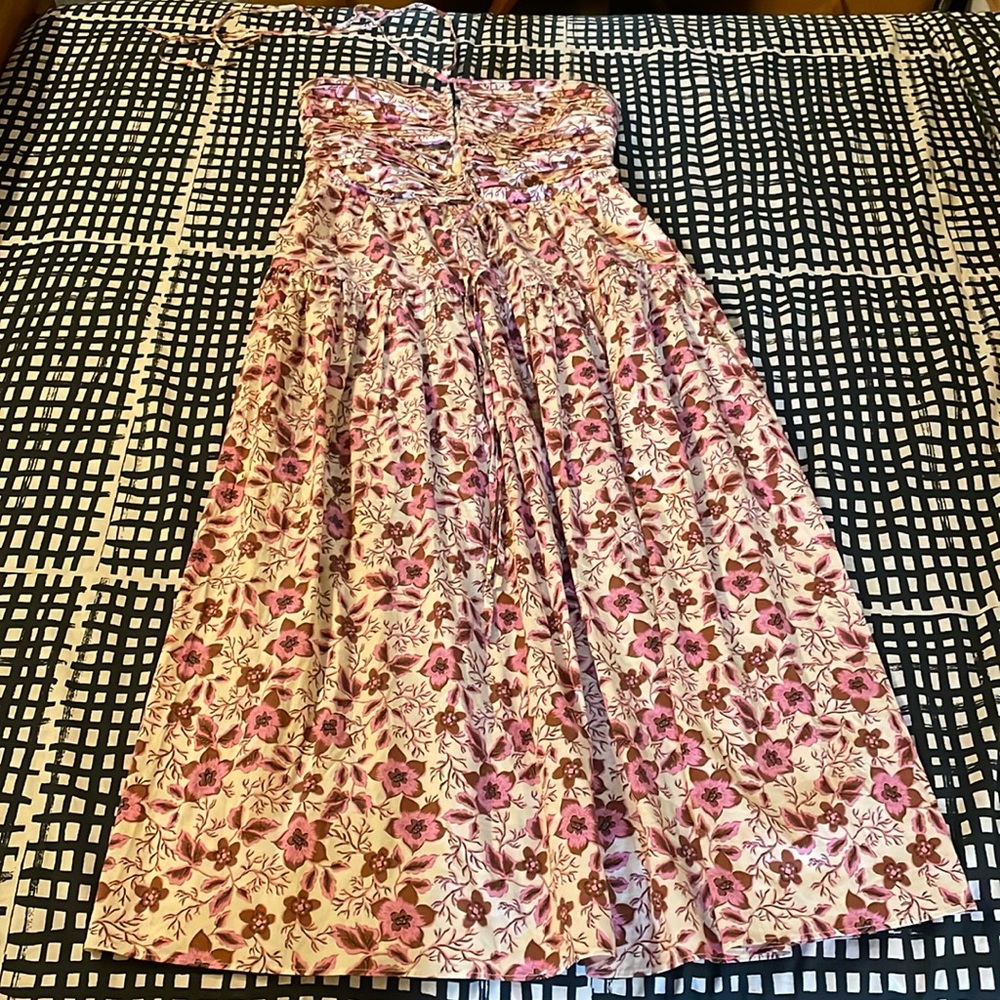 Jason Wu Floral Print Stretchy Keyhole Convertible Halter Midi Dress Medium